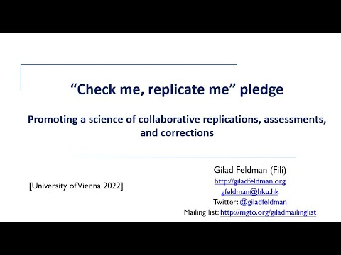 “Check me, replicate me” pledge - Promoting collaborative replications, assessments, &amp; corrections