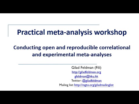 Practical open-science meta-analysis workshop: Conducting open and reproducible meta-analyses