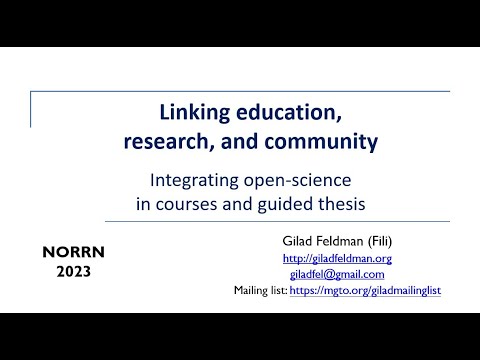 Linking education, research, &amp; community : Integrating open-science in curriculum | Norway NORRN