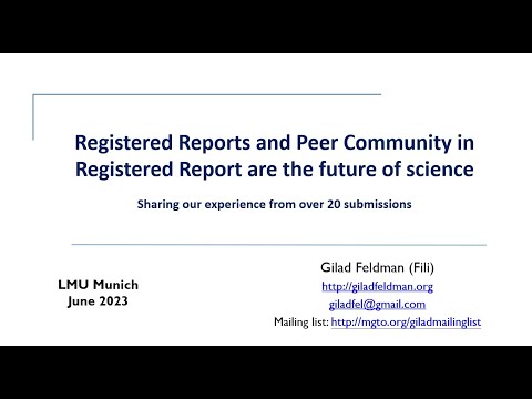 Registered Reports and Peer Community in Registered Report are the future of science | LMU Munich