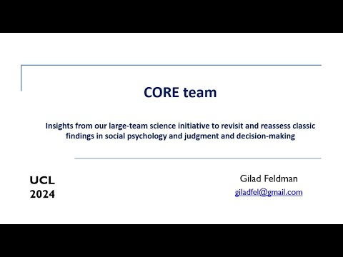 CORE team open and meta science: Collaborative tools, replications, and assessments | UCL
